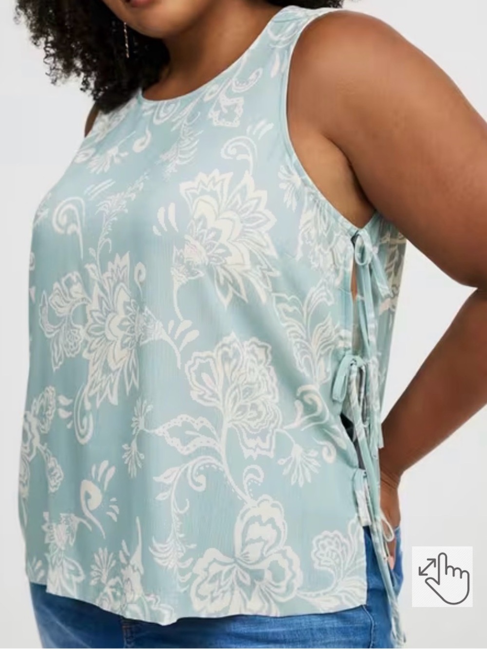 NWT Torrid crinkle gauze side tie sleeveless top, Torrid size 1, 1X